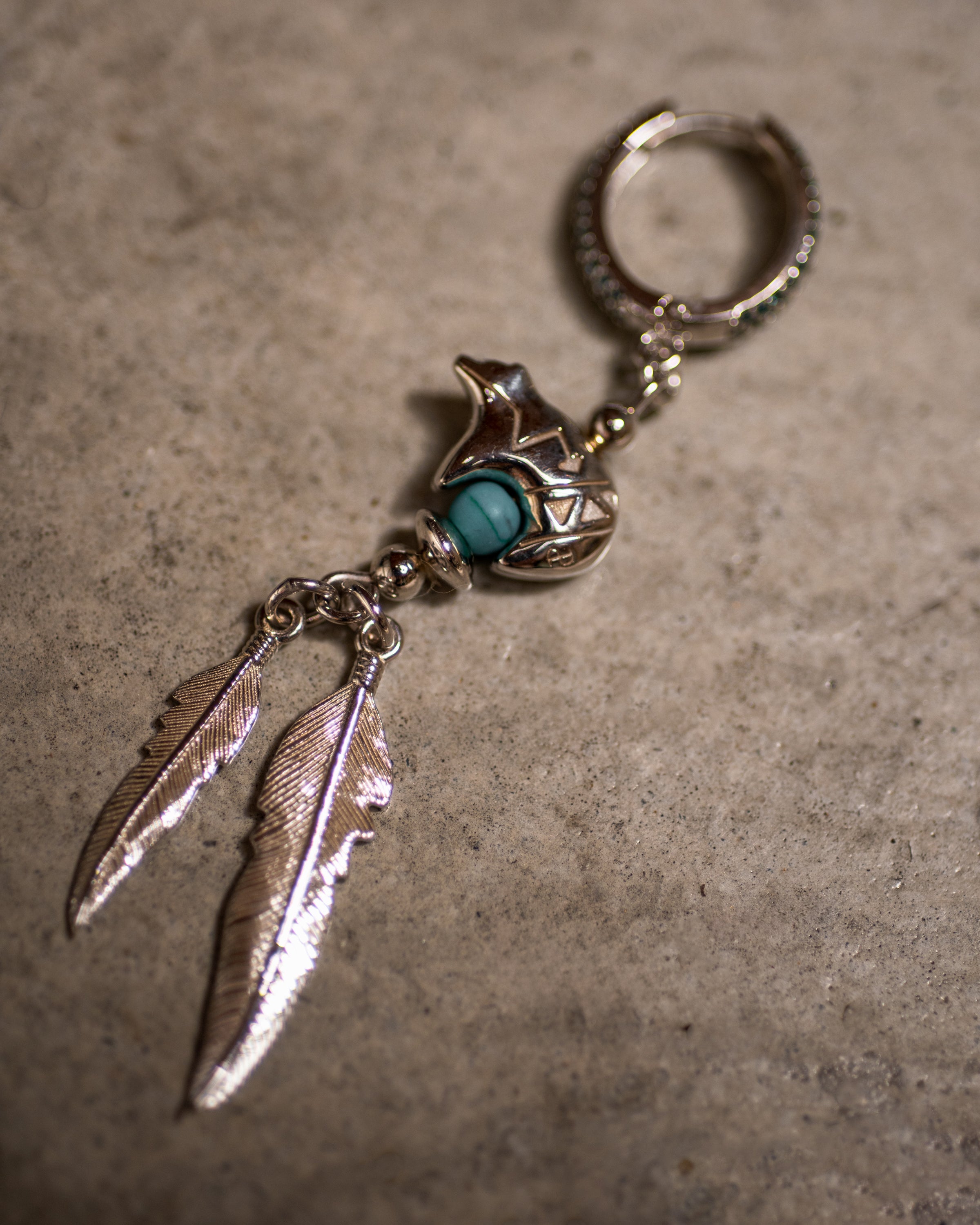 BEAR MONARCH DIAMOND EARRINGS IN 18K WHITE GOLD