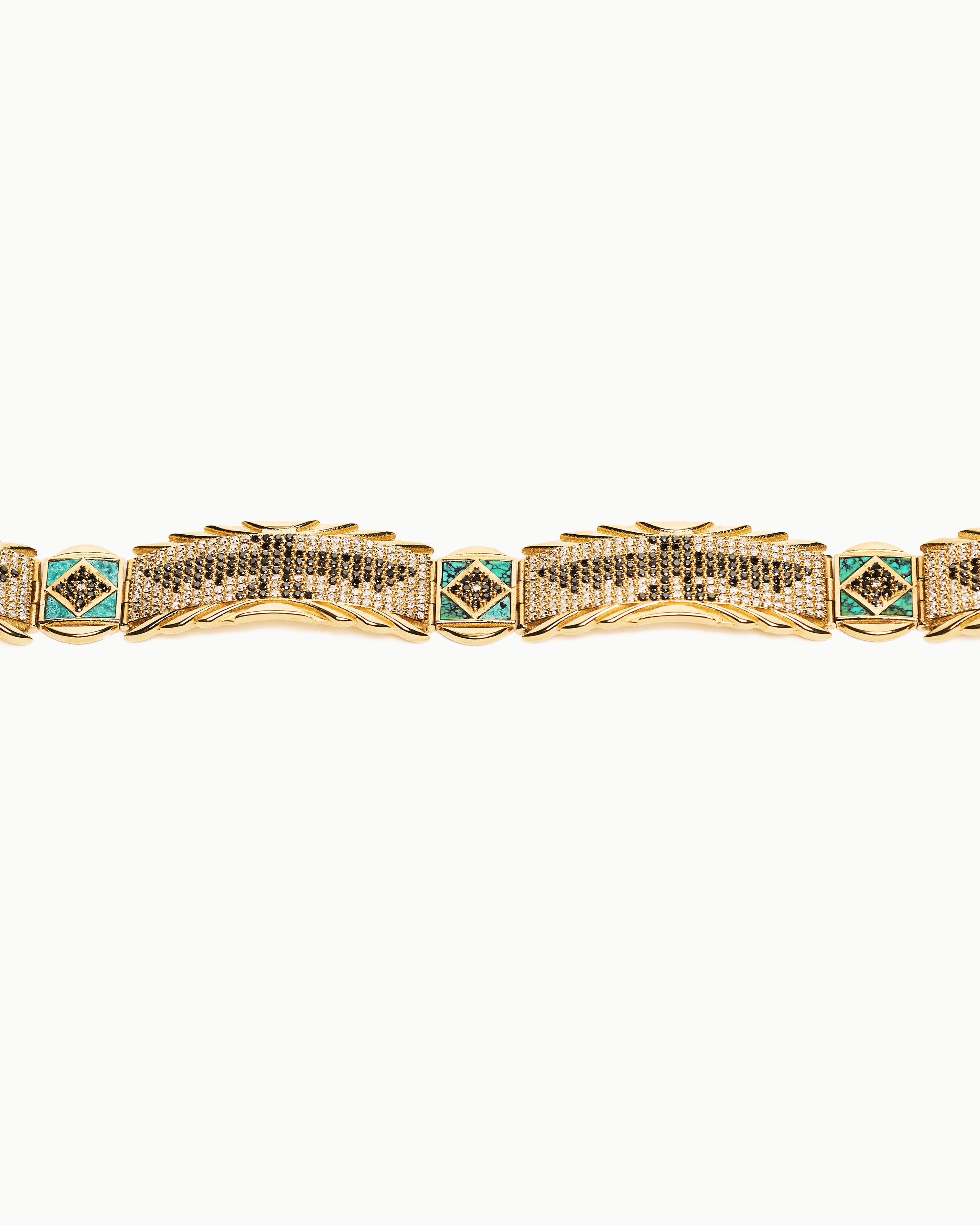 NATIVE AMERICAN THUNDERBIRD DIAMOND BRACELET IN 18K YELLOW GOLD