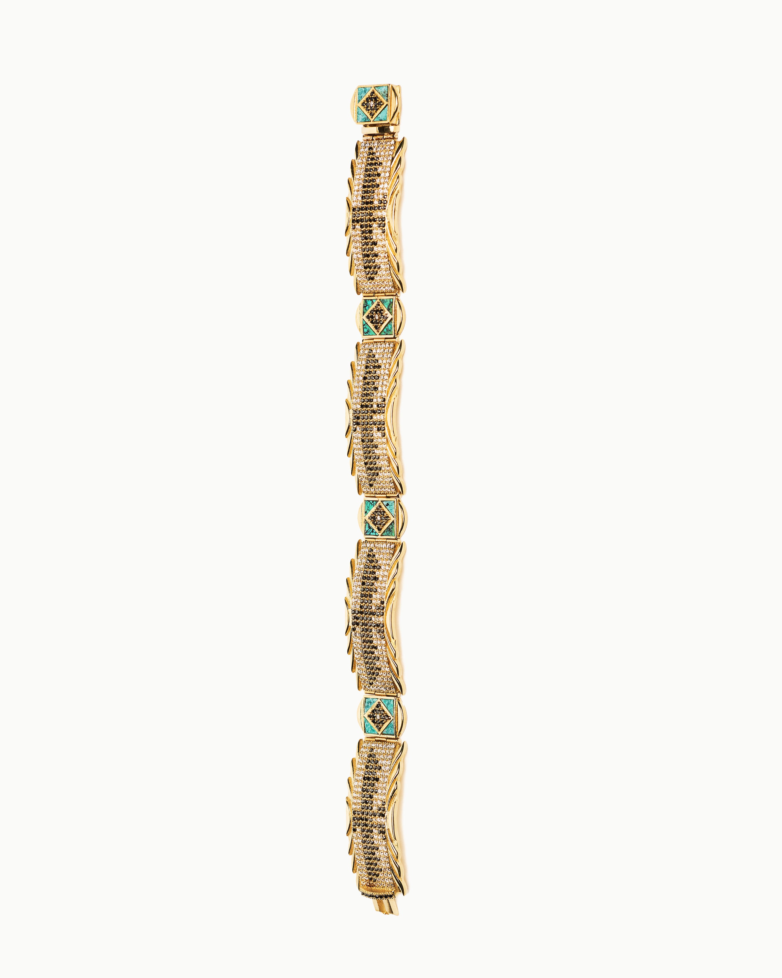 NATIVE AMERICAN THUNDERBIRD DIAMOND BRACELET IN 18K YELLOW GOLD